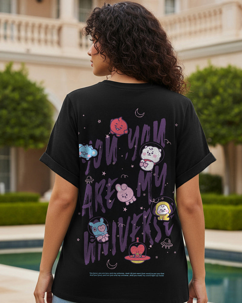 Universe Graphic Printed Cotton T-shirt