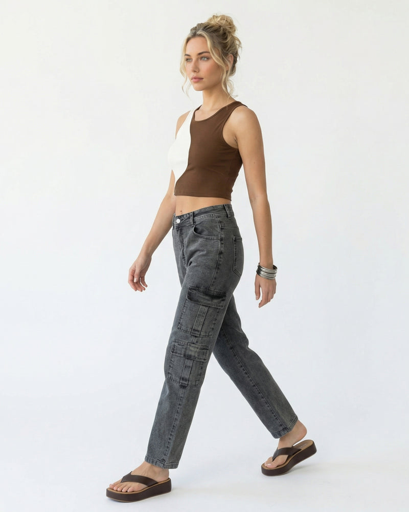 charcoal gray cargo pants