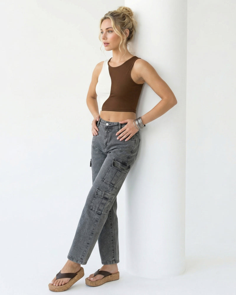 charcoal gray cargo pants