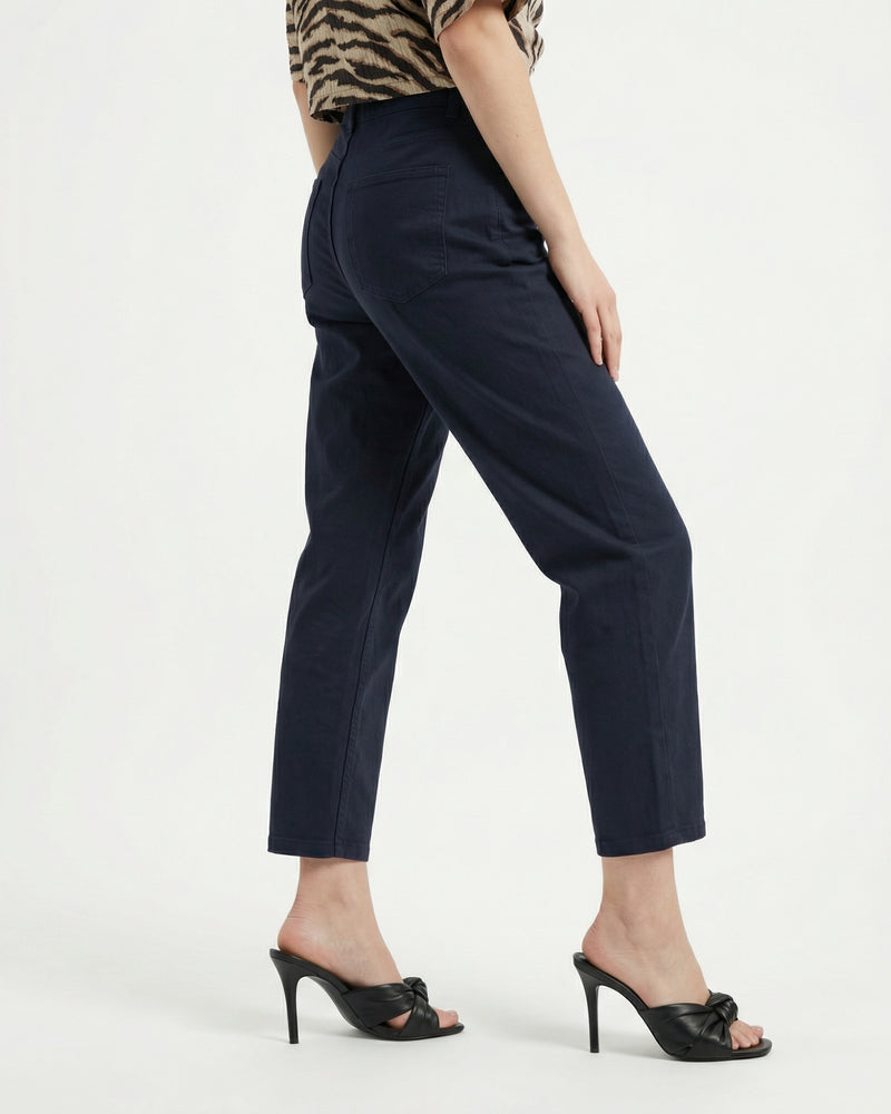 black high-rise straight-fit jeans