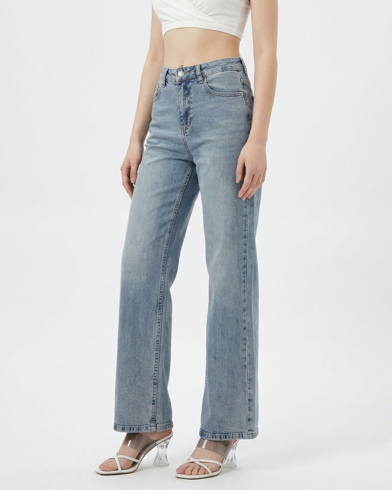 high-rise wide-leg jeans