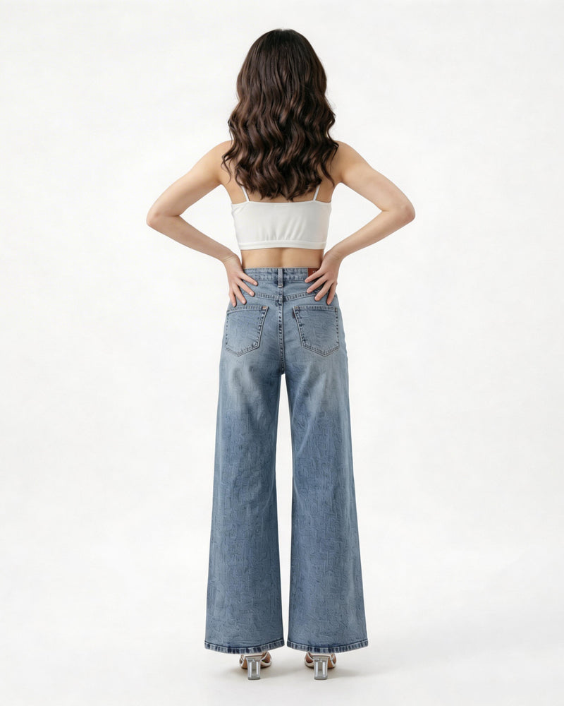 high-rise wide-leg jeans