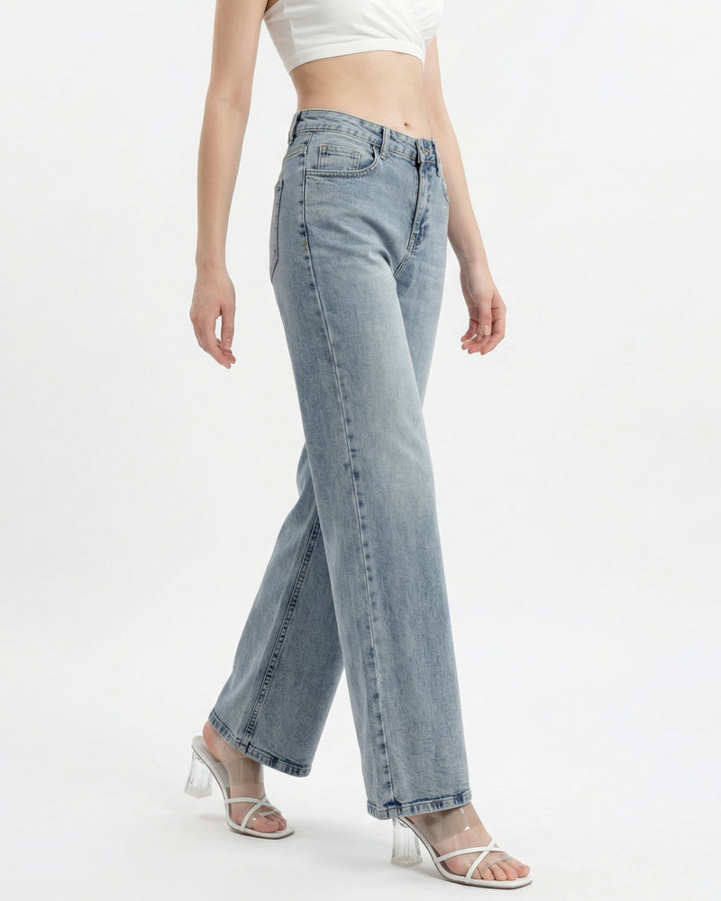 high-rise wide-leg jeans