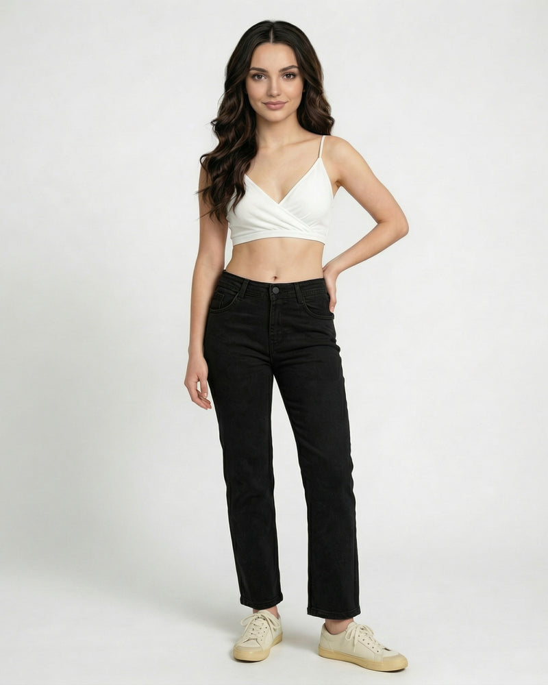 Women Jean High-Rise Straight Fit Jeans