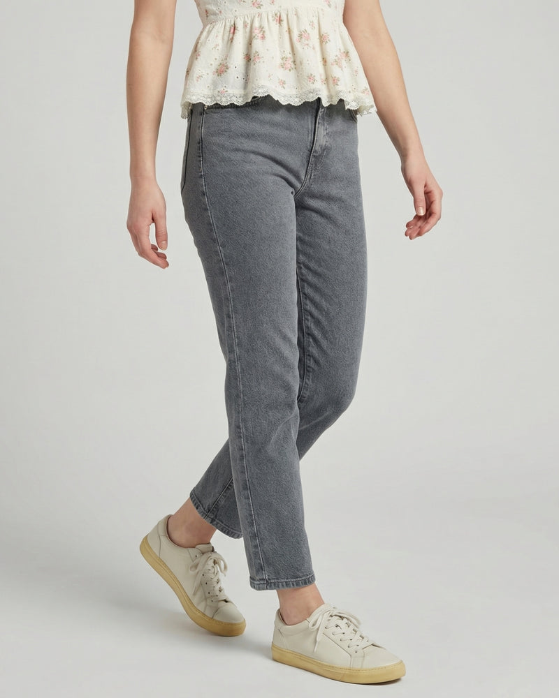 Women's Grey Plain jeans