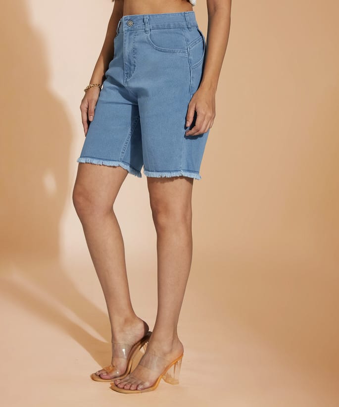 Light Blue Bermuda Denim Shorts