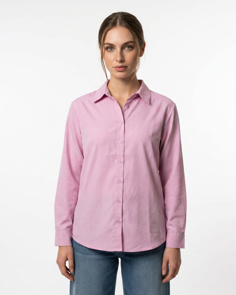 Women's Essential Pink Tailored Shirt