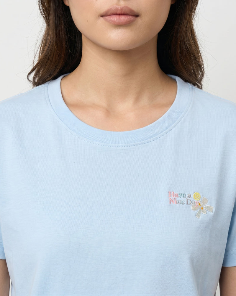 Pastel Blue Crew Neck Everyday T-shirt