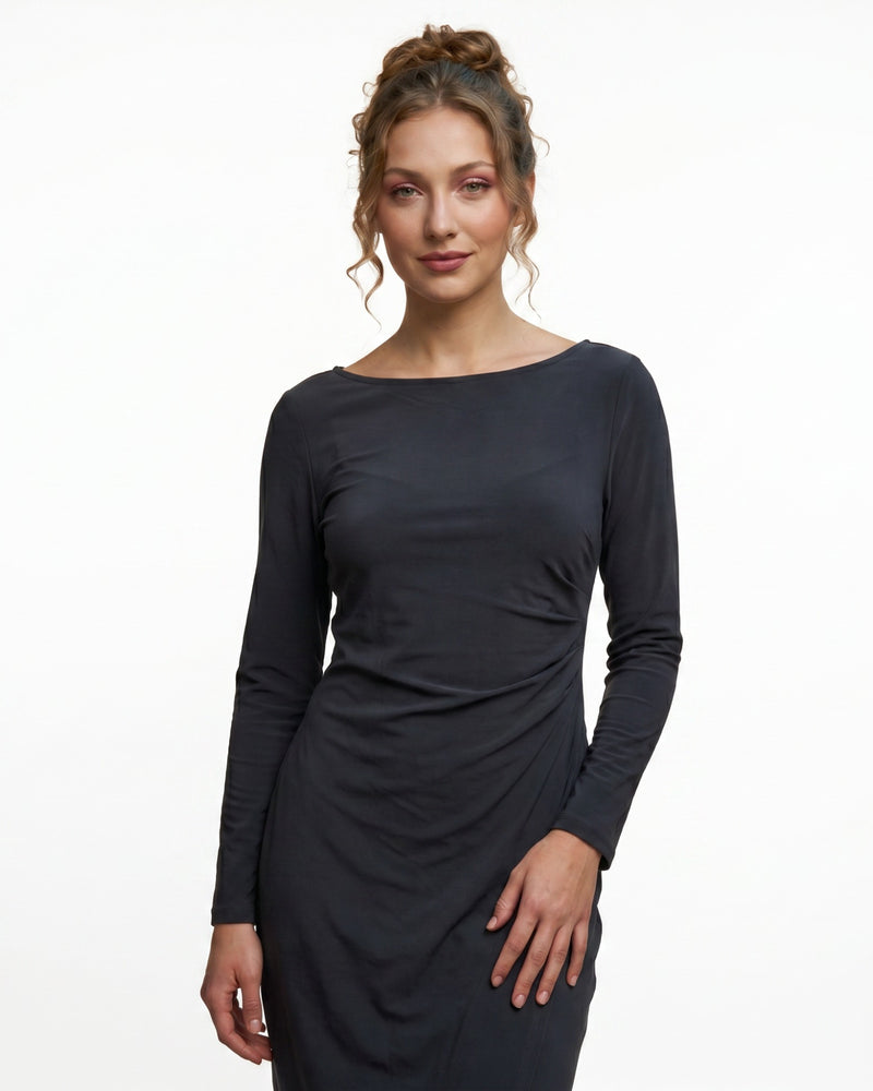 Sophisticated Side-Gathered Fitted Dress