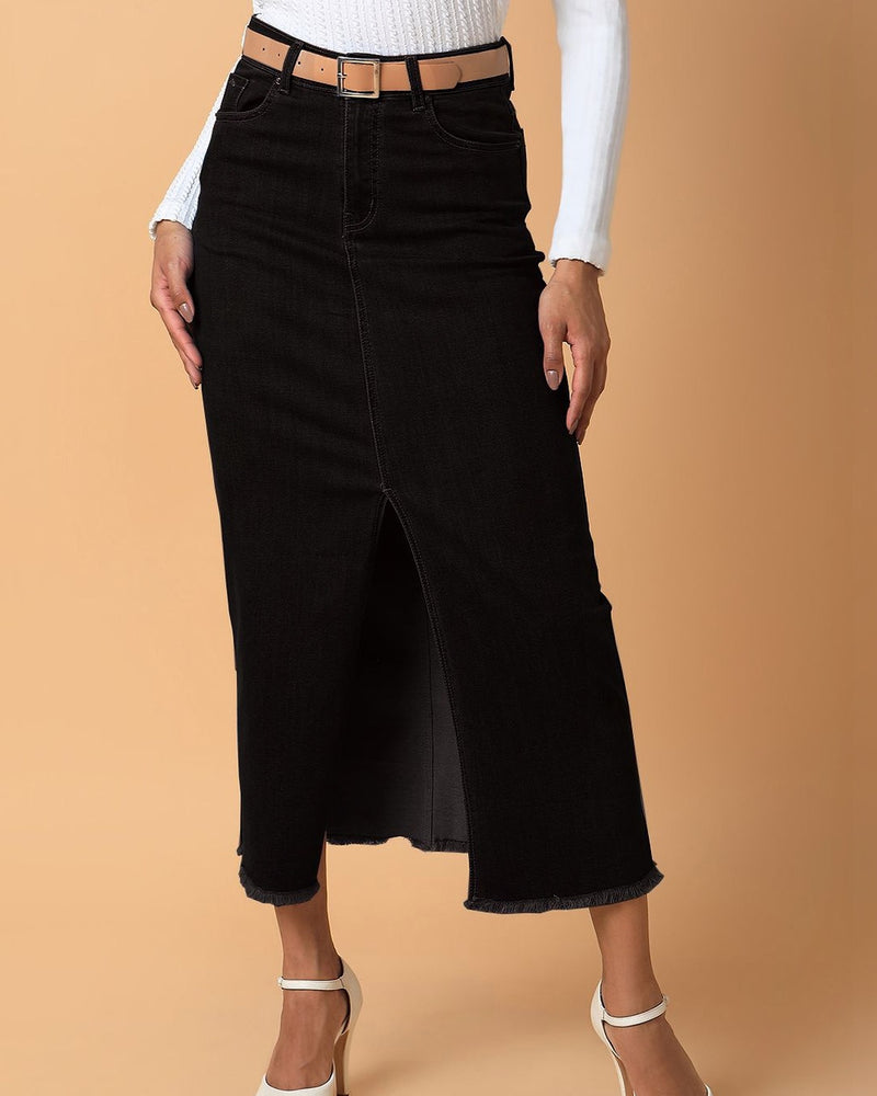 Denim Maxi Straight Skirts