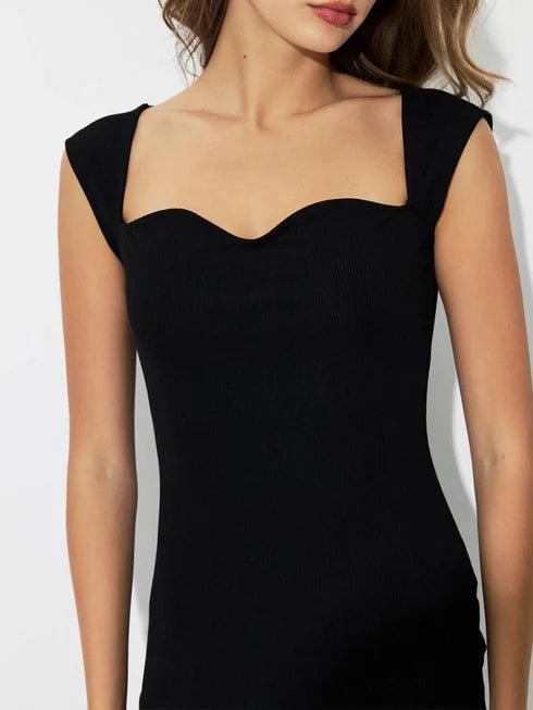 Sweetheart Neck Crepe Bodycon Mini Dress