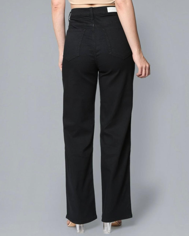 Women's black ankle straight pants