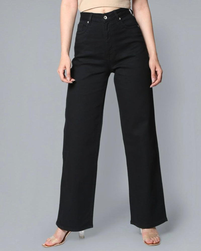 Women's black ankle straight pants