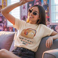 Women Beige Loaf Graphic Printed Boyfriend T-shirt