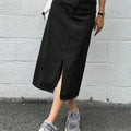 Denim A-Line Midi Skirts