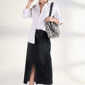 Washed Denim Maxi Pencil Skirts