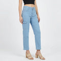 light blue straight-fit cargo jeans