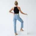 light blue straight-fit cargo jeans