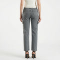Women's high-waisted design in a washed grey jeans