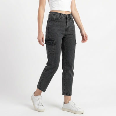 Women's High Waist Cargo Jeans
