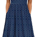Women's Summer A-Line Midi Dresses  Casual Floral Short Sleeve T-Shirt Dress Flowy Beach Sundress with Pockets