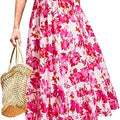 Casual Short Sleeve Tiered Flowy Spring Dress Long Midi Beach Sundress Vacation Outfits