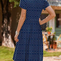Women's Summer A-Line Midi Dresses  Casual Floral Short Sleeve T-Shirt Dress Flowy Beach Sundress with Pockets