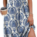 Summer Dresses for Women Flowy Casual Midi Dress Beach Vacation Sundresses with Pockets