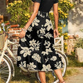 Women's Summer  Maxi Dress Ruffle Short Sleeve Casual Floral Print Long Flowy Dresses
