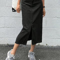 Denim A-Line Midi Skirts