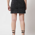 Cotton Lycra Denim A-Line Skirt