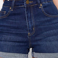 Women Washed Slim Fit High-Rise Denim Shorts