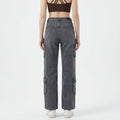 high-waist cargo jeans