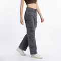 high-waist cargo jeans