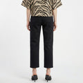 black high-rise straight-fit jeans