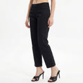 black high-rise straight-fit jeans