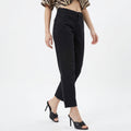 black high-rise straight-fit jeans
