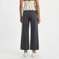 women's washed charcoal or grey wide-leg jeans,