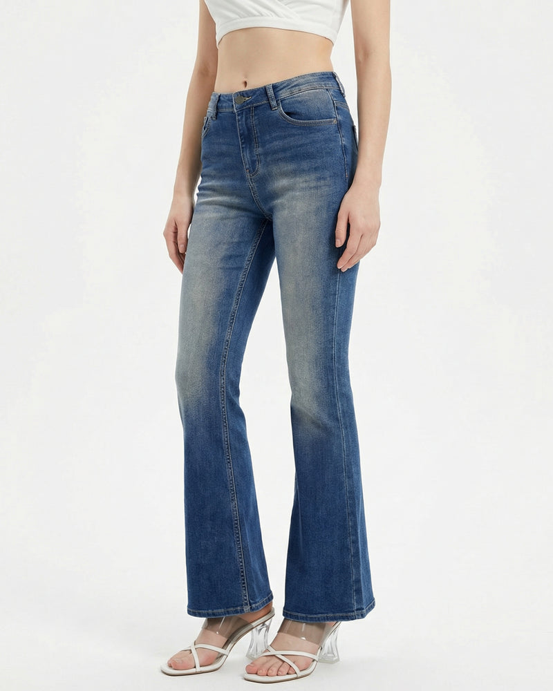 high rise bootcut jeans