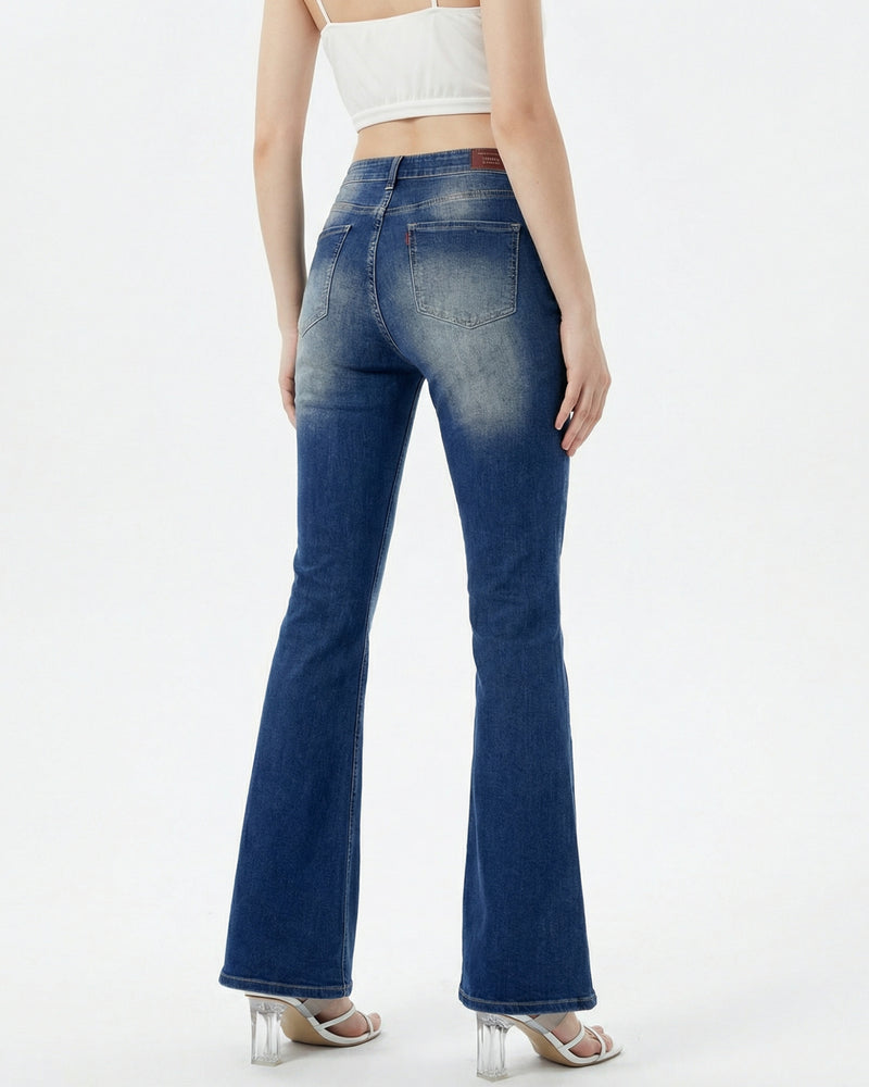high rise bootcut jeans