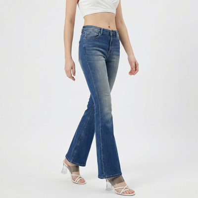 high rise bootcut jeans