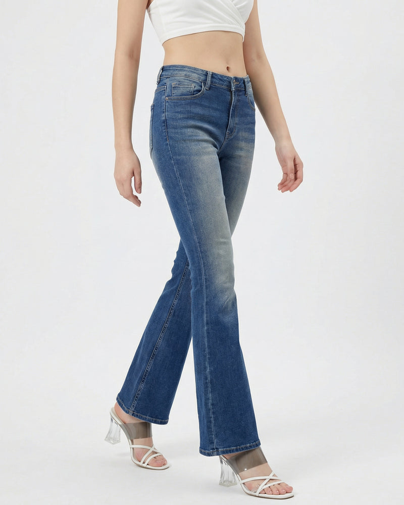 high rise bootcut jeans