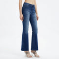 women's high-rise dark wash flare jeans