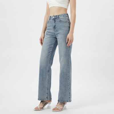 high-rise wide-leg jeans