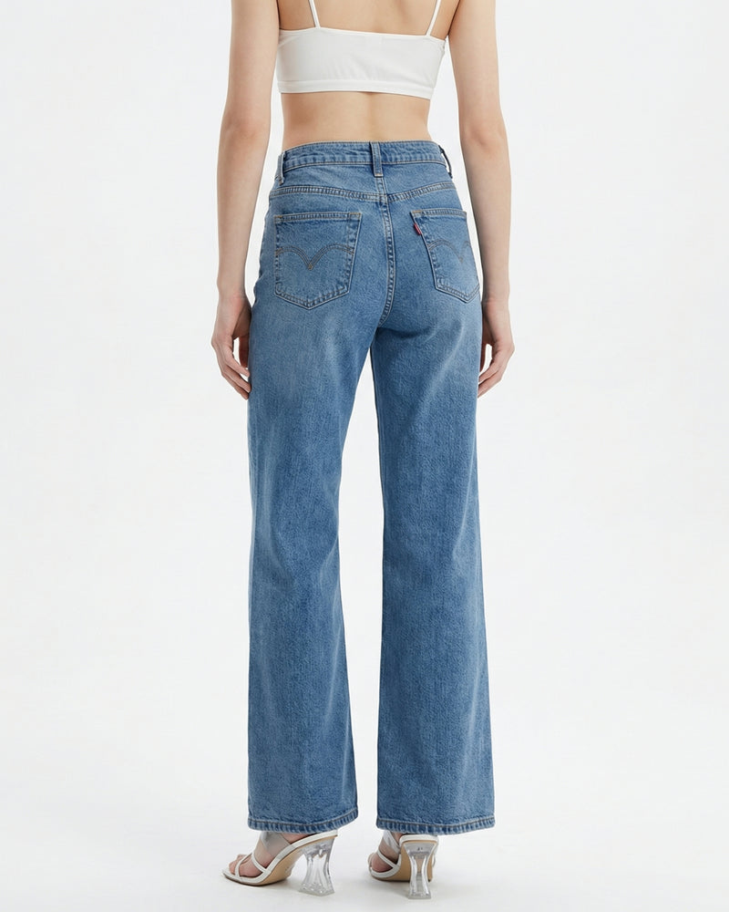 high-rise wide-leg jeans