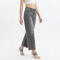 Women's grey relaxed fit wide-leg jeans