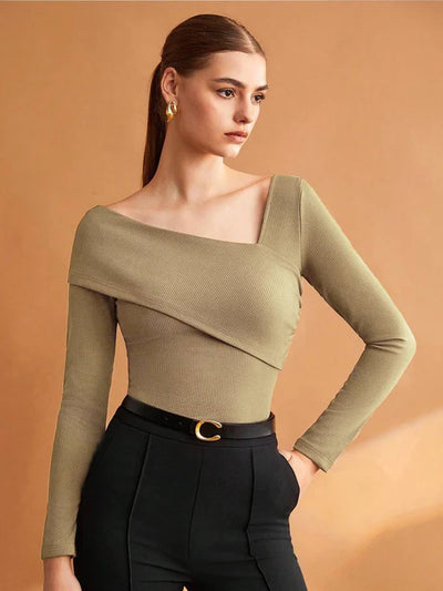 Women Ribbed Cotton Fitted Top