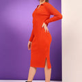 Women Striped Cotton Bodycon Midi Dress