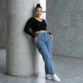 blue denim cargo pants