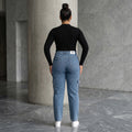 blue denim cargo pants